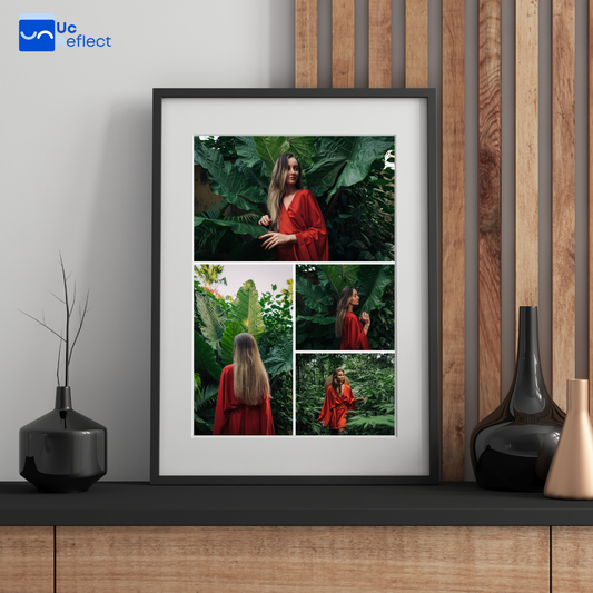 Nature Portrait Collage Photo Frame – Botanical Multi-Photo Display