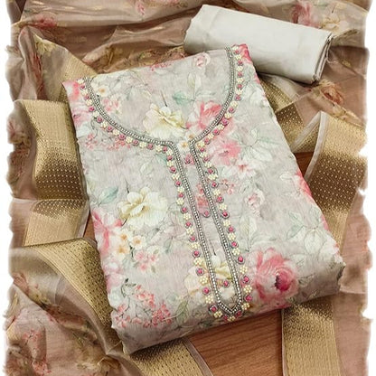 Organza with Handwork Embellishments Salwar Suit Dress Material