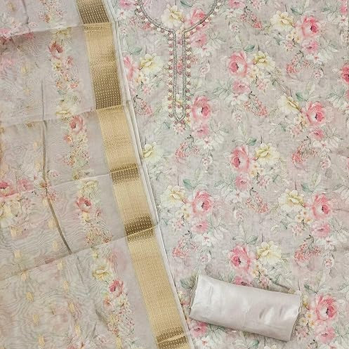 Organza with Handwork Embellishments Salwar Suit Dress Material