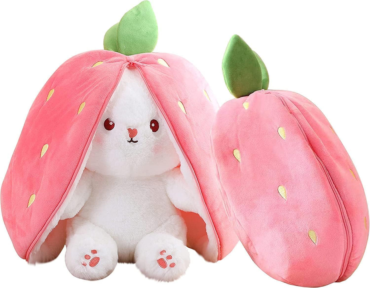 Rabbit with Chain Reversible Bunny Rabbit Soft Stuffed Toys for Girls Boys Baby Kids